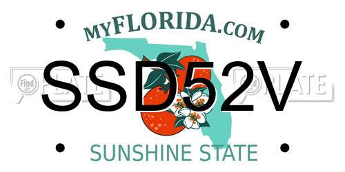 SSD52V Florida License Plate