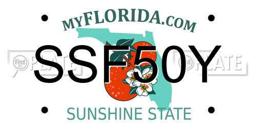 SSF50Y Florida License Plate
