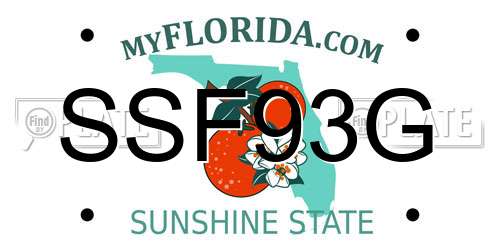 SSF93G Florida License Plate