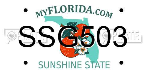 SSG503 Florida License Plate
