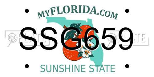 SSG659 Florida License Plate