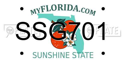 SSG701 Florida License Plate