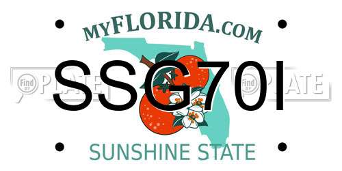 SSG70I Florida License Plate