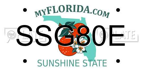 SSG80E Florida License Plate