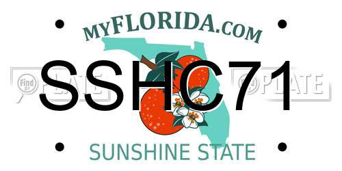 SSHC71 Florida License Plate
