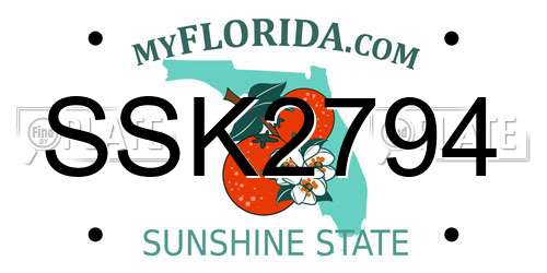 SSK2794 Florida License Plate
