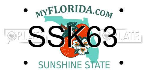SSK63 Florida License Plate