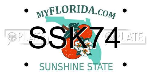 SSK74 Florida License Plate
