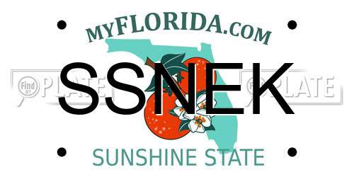 SSNEK Florida License Plate