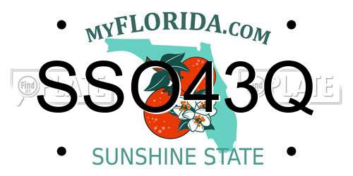 SSO43Q Florida License Plate