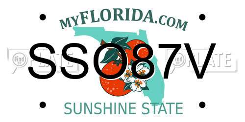 SSO87V Florida License Plate