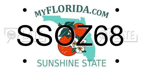 SSOZ68 Florida License Plate