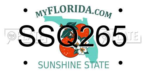 SSQ265 Florida License Plate
