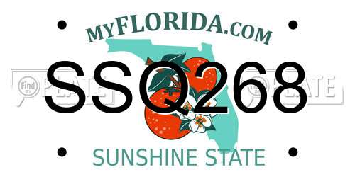 SSQ268 Florida License Plate