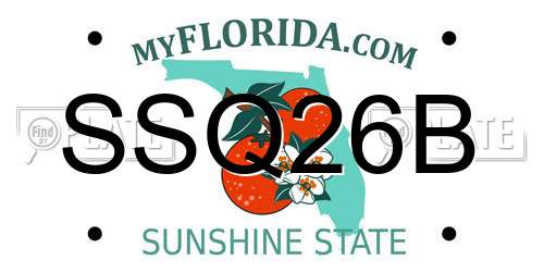 SSQ26B Florida License Plate