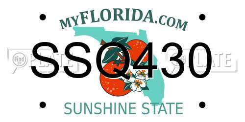 SSQ430 Florida License Plate