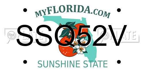 SSQ52V Florida License Plate