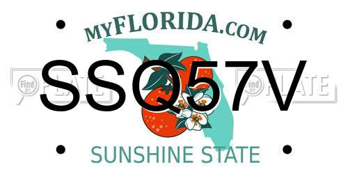 SSQ57V Florida License Plate