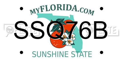 SSQ76B Florida License Plate