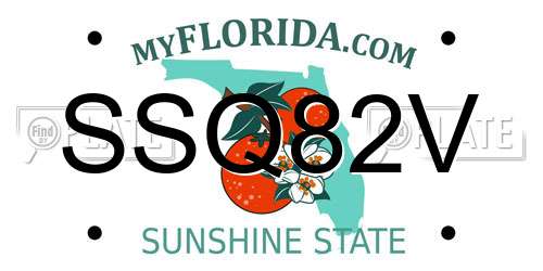 SSQ82V Florida License Plate