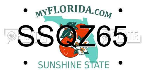 SSQZ65 Florida License Plate