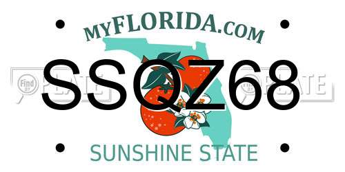 SSQZ68 Florida License Plate