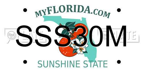 SSS30M Florida License Plate