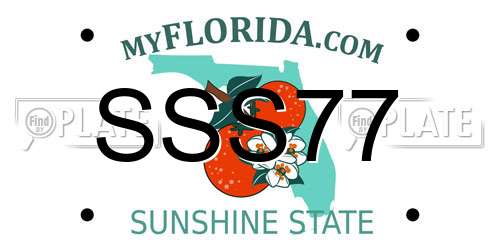SSS77 Florida License Plate