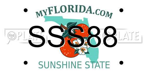 SSS88 Florida License Plate