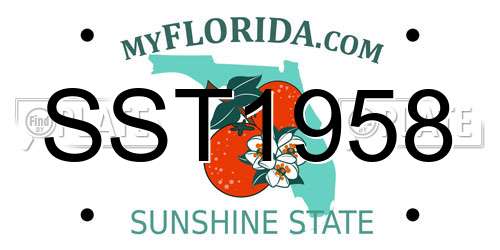 SST1958 Florida License Plate