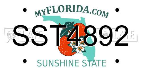 SST4892 Florida License Plate