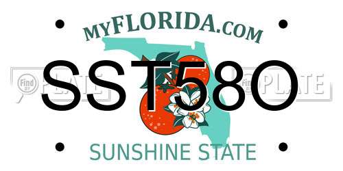 SST58O Florida License Plate