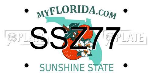 SSZ77 Florida License Plate