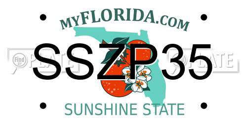 SSZP35 Florida License Plate