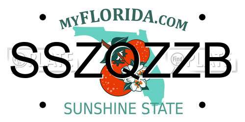 SSZQZZB Florida License Plate
