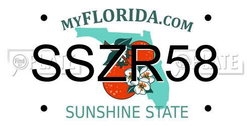 SSZR58 Florida License Plate