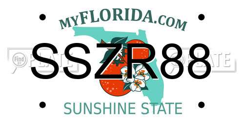 SSZR88 Florida License Plate