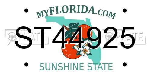 ST44925 Florida License Plate