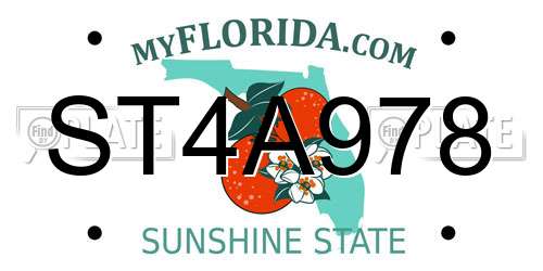 ST4A978 Florida License Plate