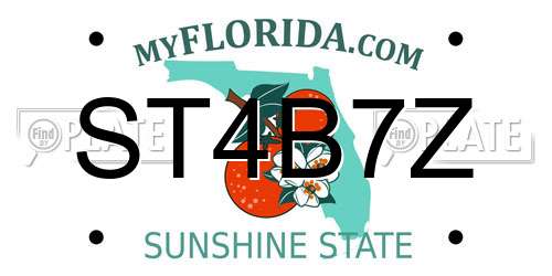 ST4B7Z Florida License Plate