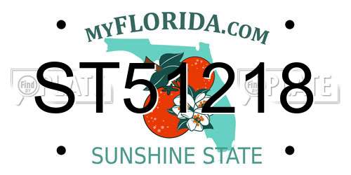 ST51218 Florida License Plate