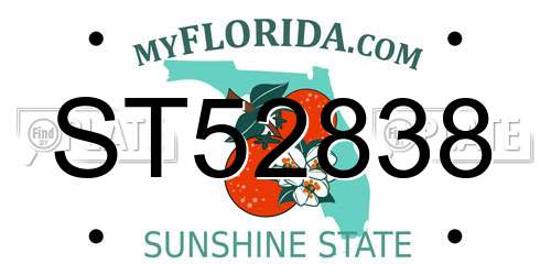ST52838 Florida License Plate