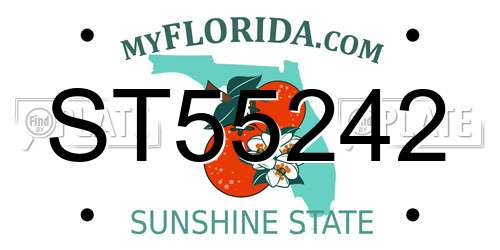 ST55242 Florida License Plate