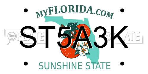 ST5A3K Florida License Plate