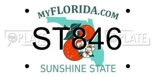 ST846 Florida License Plate
