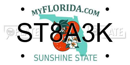 ST8A3K Florida License Plate