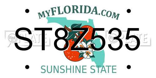 ST8Z535 Florida License Plate