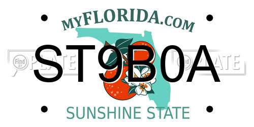 ST9B0A Florida License Plate