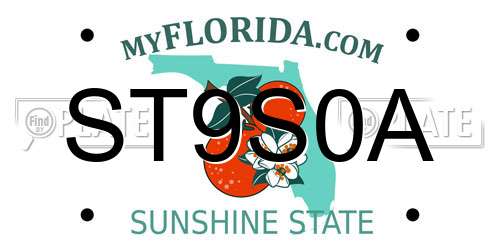 ST9S0A Florida License Plate