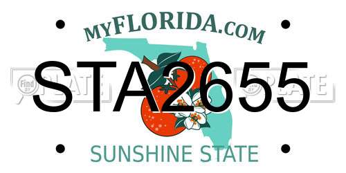 STA2655 Florida License Plate